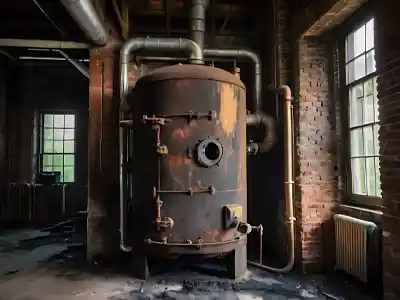 old, industrial-style boiler outdated
