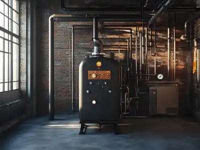 industrial boiler system inside a mechanical or boiler room